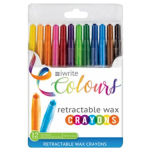 Iwrite Colours Retractable Wax Crayons 12's